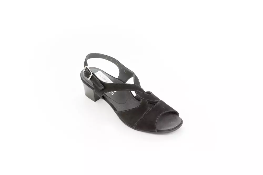 Sandalette, Farbe schwarz, Weite C, Schneider, schmale Füße