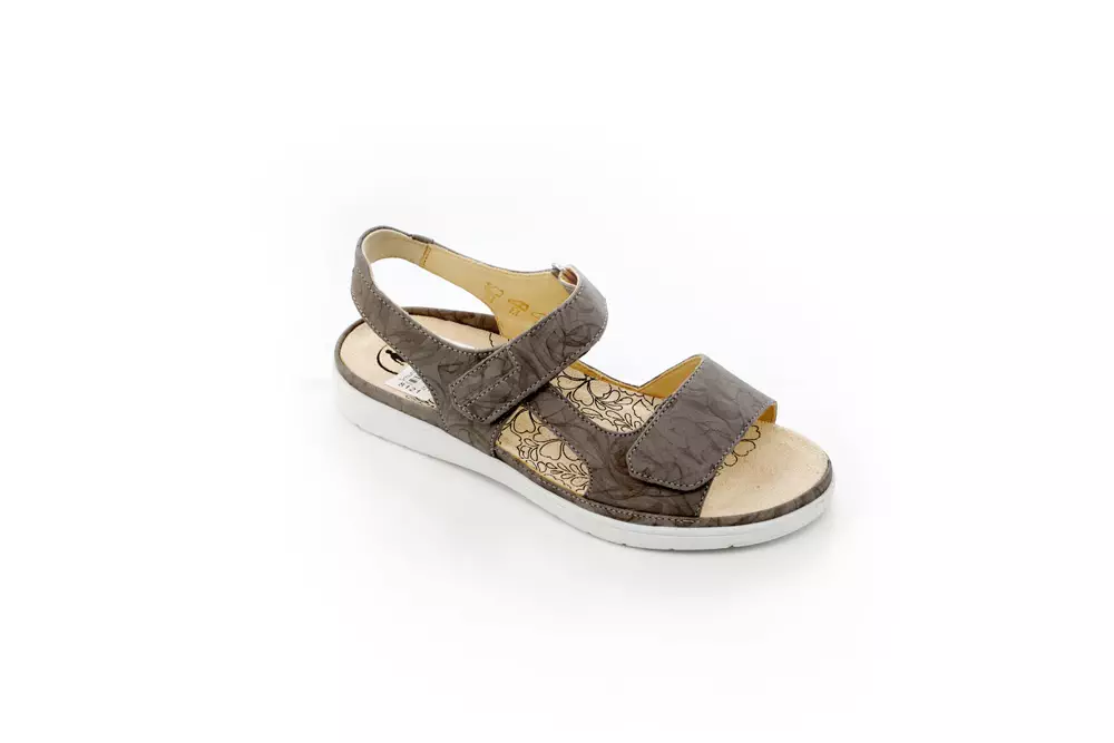 Sandale, Farbe braun, Klettverschluss, breite Füße, Weite G, Finn Comfort, weiches Fußbett